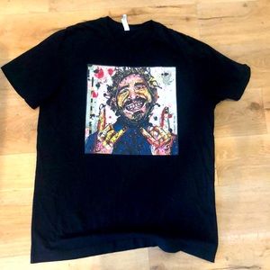 Canvas Bella • Canvas mens black tee shirt XL with canvas print/Heather Freitas